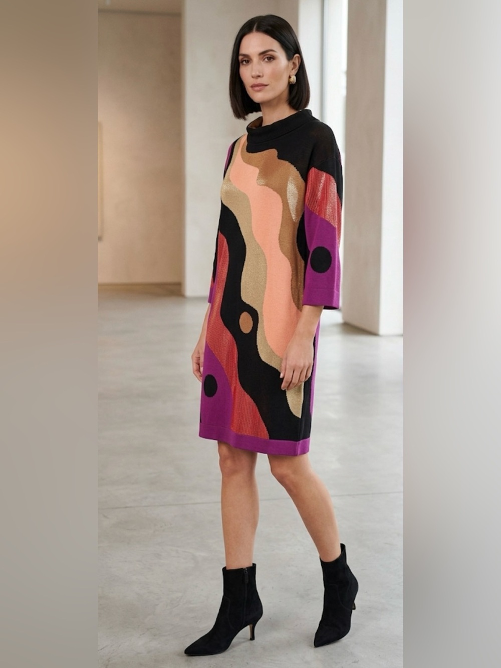 Missoni Dress in Purple, Black, and Gold